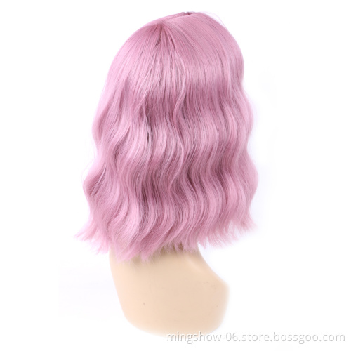High quality premium lace frontal synthetic brown wigs heat resistant